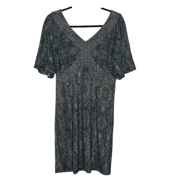 CAbi Black & Charcoal Style 4641 Patterned Midi Dress - Picture 3 of 8